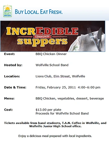 Poster for Incredible Community Supper