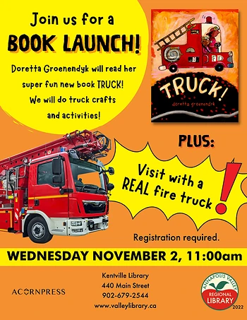 Poster for Together Time Tales Special Event: "Truck!" by Doretta Groenendyk