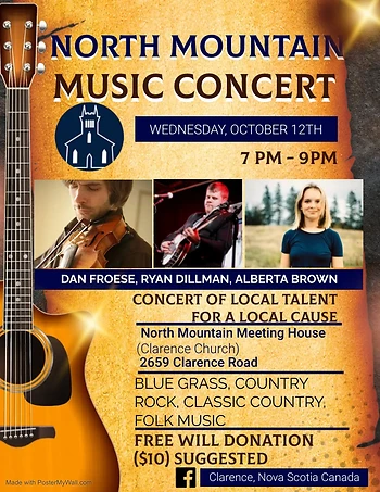 Poster for North Mountain Music Concert