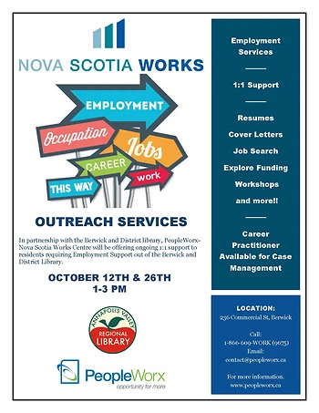 Poster for Nova Scotia Works PeopleWorx Outreach Services
