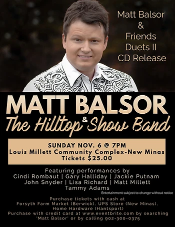 Poster for Matt Balsor Duets II CD Release