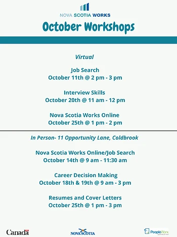 Poster for Nova Scotia Works Online Workshop