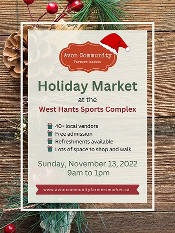 Poster for Avon Community Farmers' Holiday Market