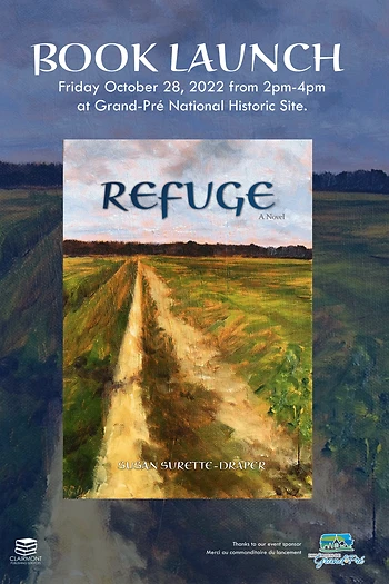 Poster for Book Launch for Refuge A Novel