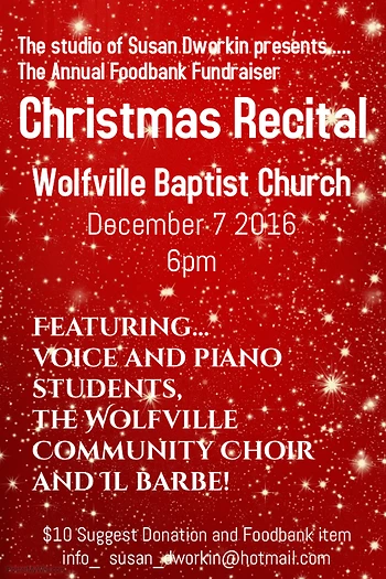 Poster for Susan Dworkin Christmas Recital
