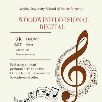 Poster for AUSOM Woodwind Recital