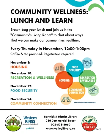 Poster for Community Wellness Lunch & Learn