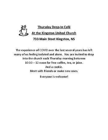 Poster for Thursday Drop-In Café
