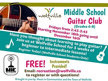 Poster for Middle School Guitar Club