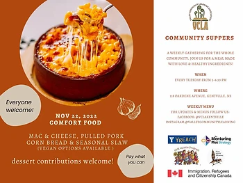 Poster for Community Suppers