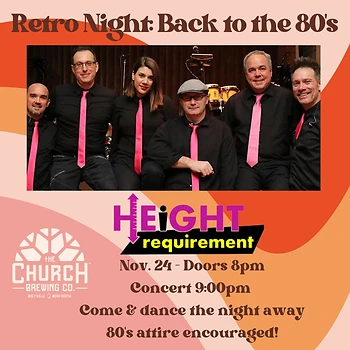 Poster for Retro Night: Back to the 80's with Height Requirement