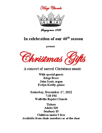 Poster for Kings Chorale: Christmas Gifts