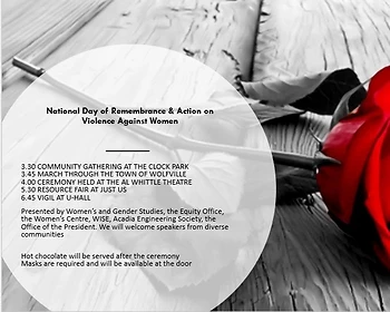 Poster for National Day of Remembrance and Action on Violence Against Women