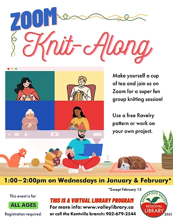 Poster for Zoom Knit-Along