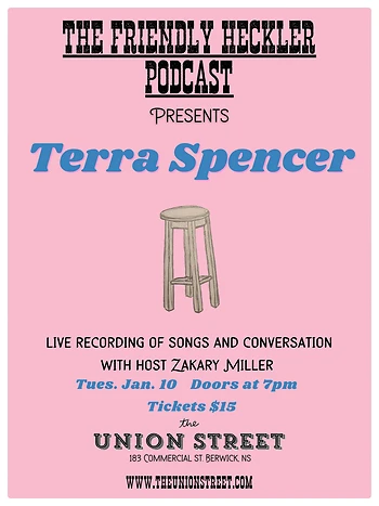 Poster for Friendly Heckler Podcast Live Taping w/ Terra Spencer