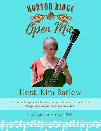 Poster for Open Mic with Kim Barlow