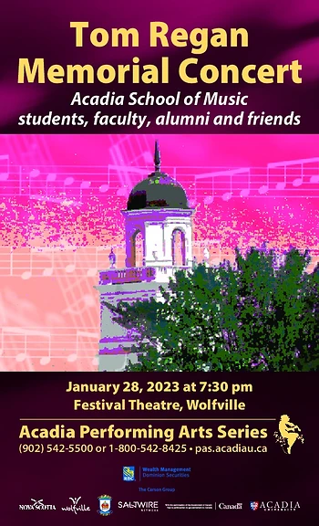 Poster for Tom Regan Memorial Concert