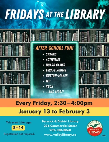 Poster for Fridays at the Library