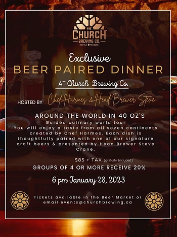 Poster for Exclusive Beer Paired Dinner