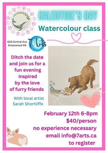 Poster for Furry Friends Watercolour Class