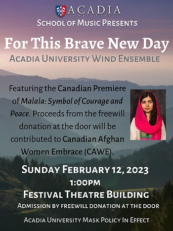Poster for AUSOM Wind Ensemble (Malala)