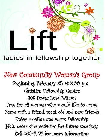 Poster for Ladies in Fellowship Together Group