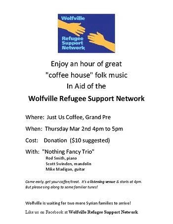 Poster for Refugee Support Network Fundraiser