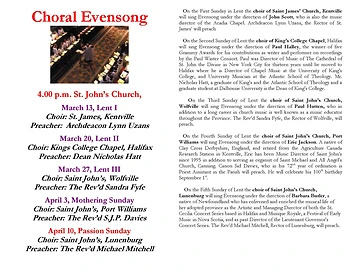 Poster for Choral Evensong