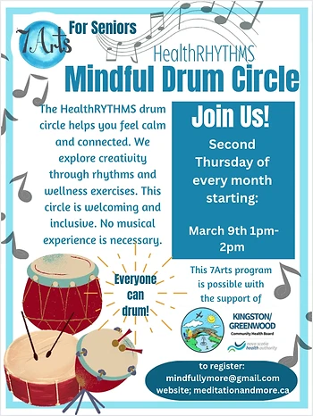 Poster for HealthRHYTHMS Seniors Drum Circle