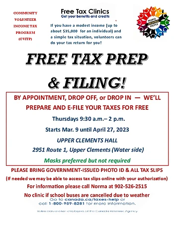 Poster for Tax Prep and Filing
