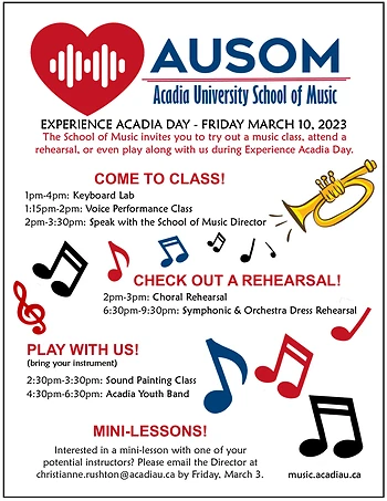 Poster for Experience Acadia Day - AUSOM