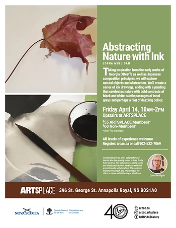 Poster for Abstracting Nature with Ink, with Lorna Mulligan