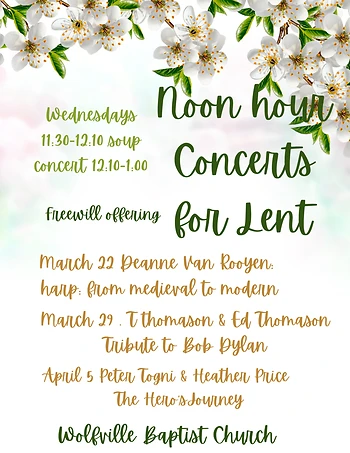 Poster for Lenten Concerts