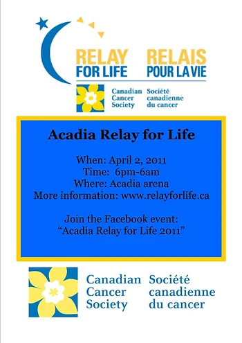 Poster for Acadia Relay for Life