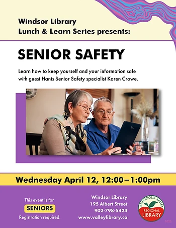 Poster for Lunch & Learn Series Presents: Senior Safety