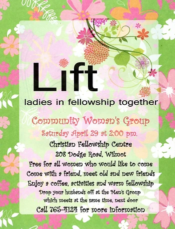 Poster for Ladies in Fellowship Together Group