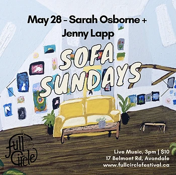 Poster for Sofa Sundays with Sarah Osborne + Jenny Lapp