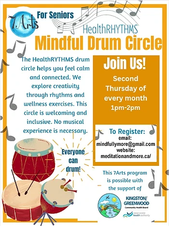 Poster for HealthRHYTHMS Seniors Drum Circle