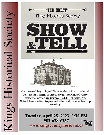 Poster for Kings County Museum Show and Tell