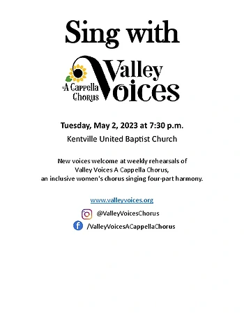 Poster for Sing with Valley Voices