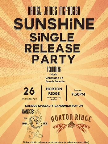 Poster for Daniel James McFadyen Single Release Party