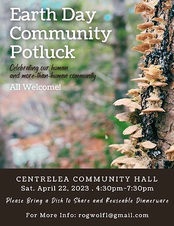 Poster for Earth Day Community Potluck