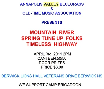 Poster for Bluegrass & Old Time Music Show