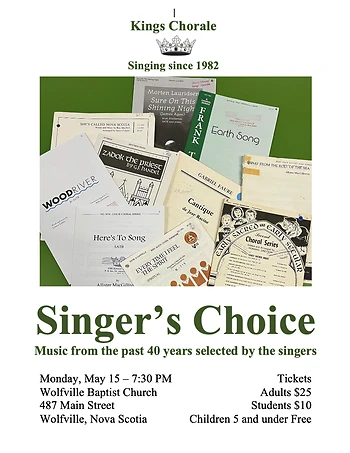 Poster for Kings Chorale Singer's Choice