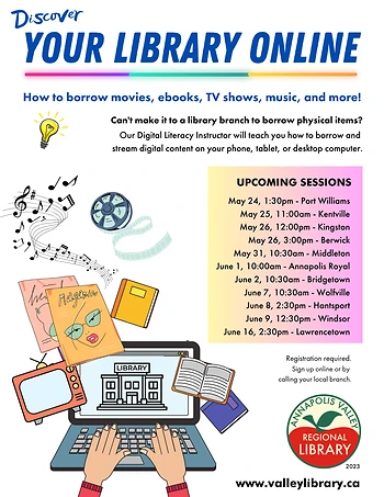 Poster for Your Library Online: Borrow movies, ebooks, TV shows, music, etc