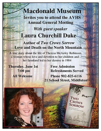 Poster for AVHS Annual General Meeting