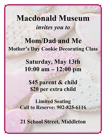 Poster for Mother's Day Cookie Class