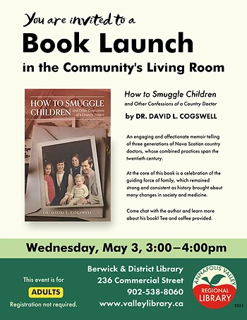 Poster for Book Launch: Dr. David Cogswell, "How to Smuggle Children"