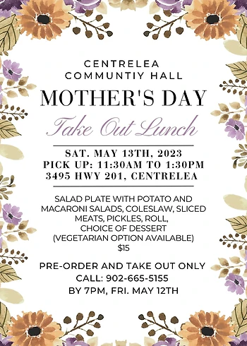 Poster for Mothers Day Takeout Luncheon