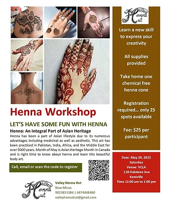 Poster for Henna Workshop